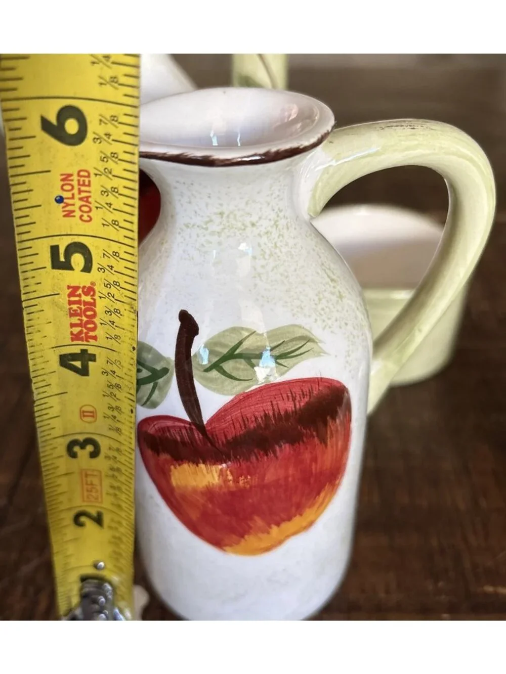Cambridge Potteries Cruet Apple Sauce Brand Oil/Vinegar & Caddy Hand Painted